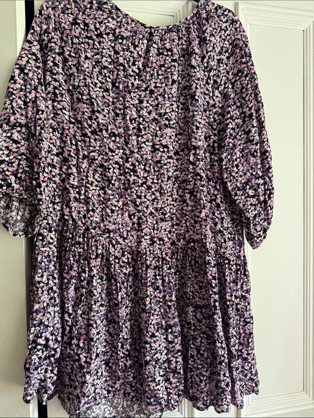 H&M Black Tunic Dress with Pink Floral Print